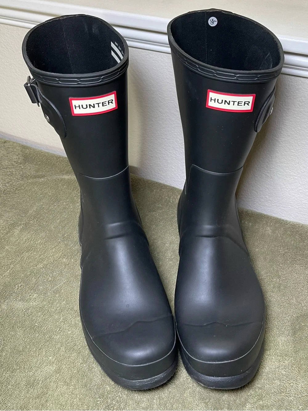 Hunter Mens Original Short Rain Boots Black Size 11 Heavy Duty Waterproof